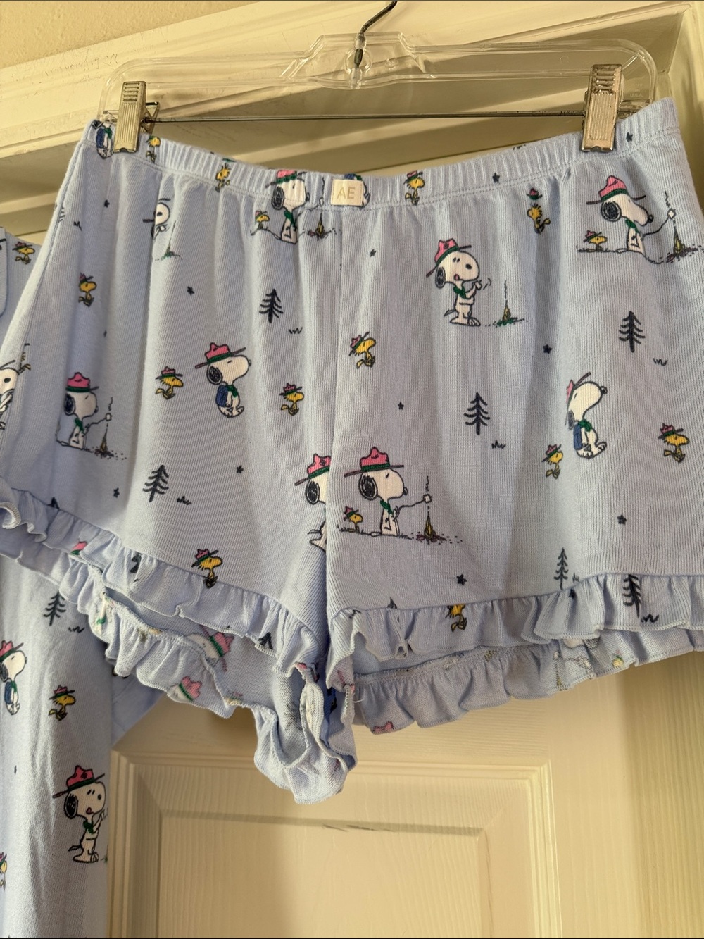 American Eagle Outfitters Light Blue Snoopy Print Pajama Set Sz M. Box1 - Picture 2 of 8